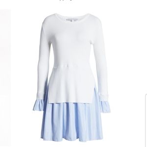 English Factory Combo Knit & Poplin dress sz S